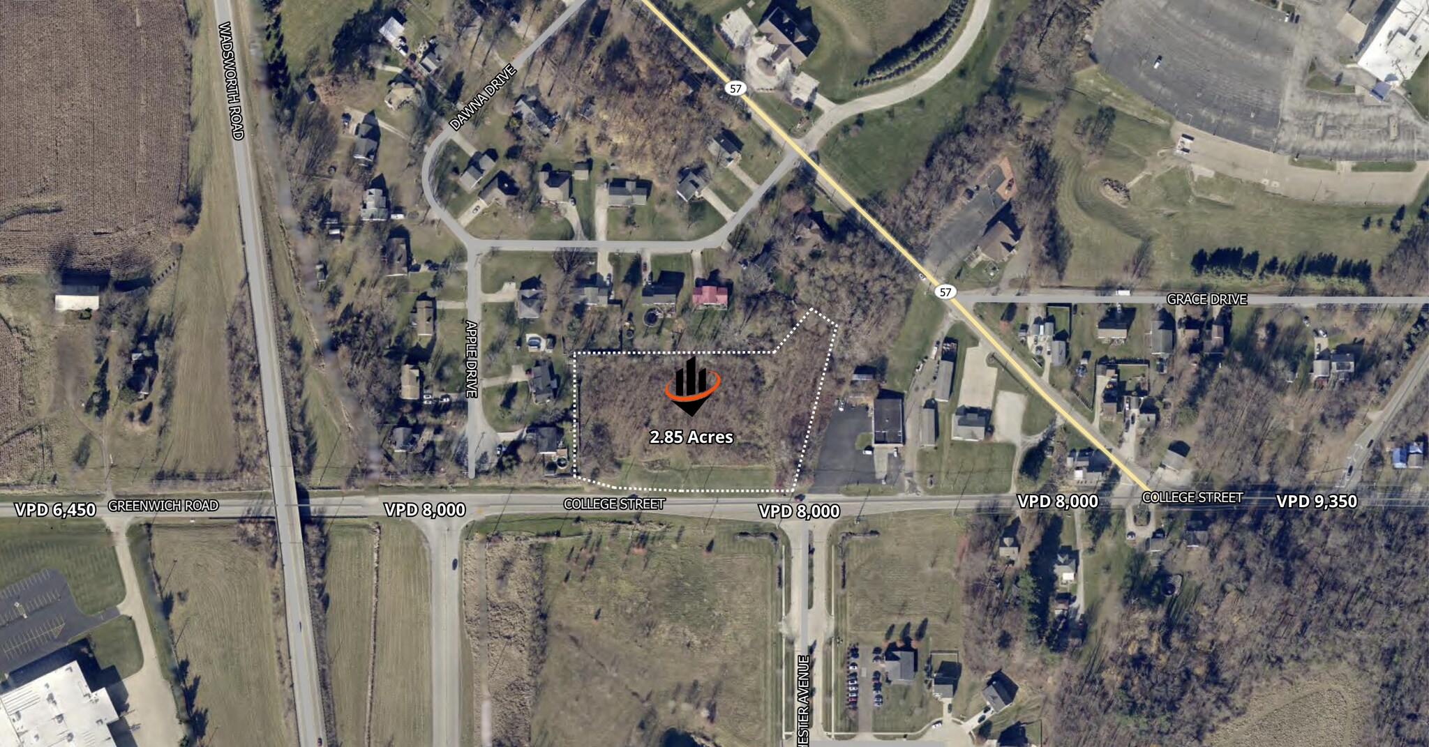 812 College St, Wadsworth, OH à vendre Aérien– Image 1 sur 6