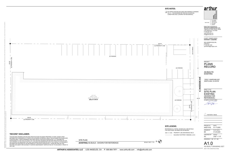 1305 Wakeham Ave, Santa Ana, CA à louer - Plan de site – Image 1 sur 3