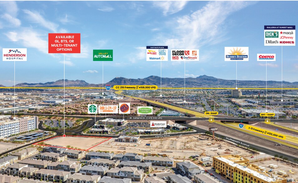 NEC Vitality Dr. & True N St. Dr, Henderson, NV à louer - Aérien – Image 3 sur 4