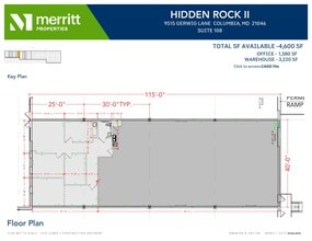 9515 Gerwig Ln, Columbia, MD à louer Plan d’étage– Image 1 sur 1