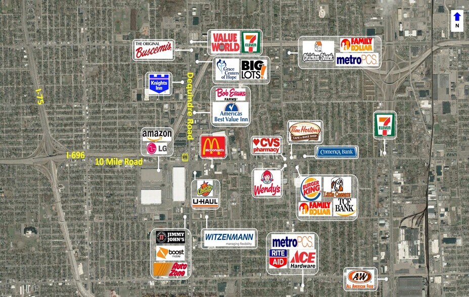 25005-25021 Dequindre Rd, Madison Heights, MI à louer - Aérien – Image 3 sur 6