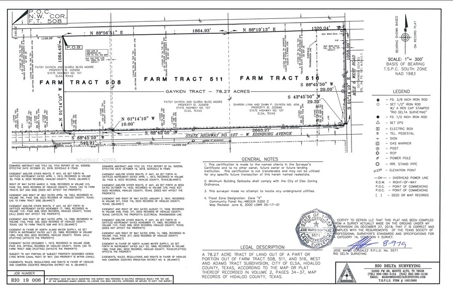 1003 Edinburg, Elsa, TX à louer - Plan cadastral – Image 3 sur 9
