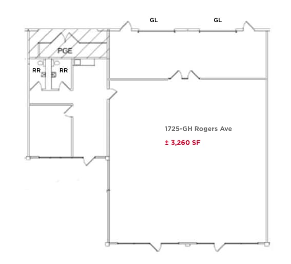 1721-1725 Rogers Ave, San Jose, CA à louer Plan d’étage– Image 1 sur 1
