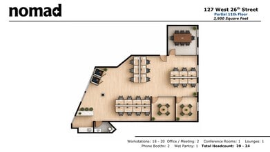 127 W 26th St, New York, NY à louer Plan d’étage– Image 1 sur 5
