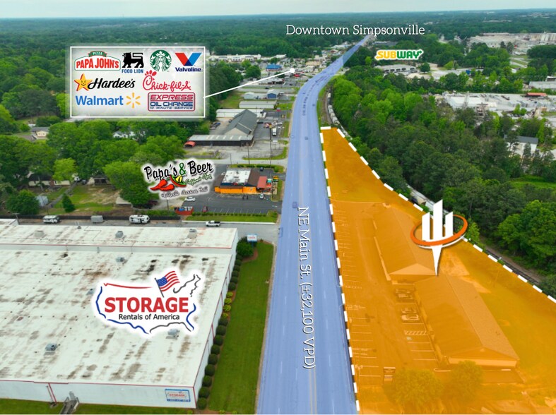1107 NE Main St, Simpsonville, SC à vendre - Photo de l’immeuble – Image 2 sur 7