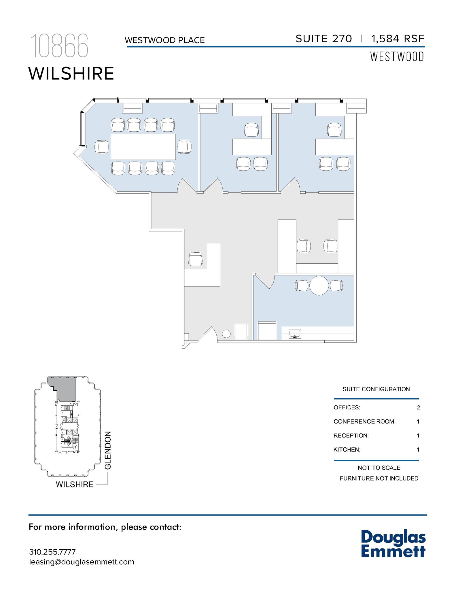 10866 Wilshire Blvd, Los Angeles, CA à louer Plan d’étage– Image 1 sur 1