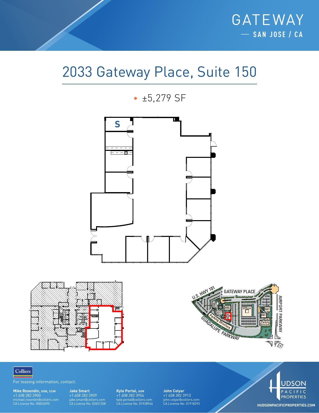 2033 Gateway Pl, San Jose, CA à louer Plan d’étage– Image 1 sur 1