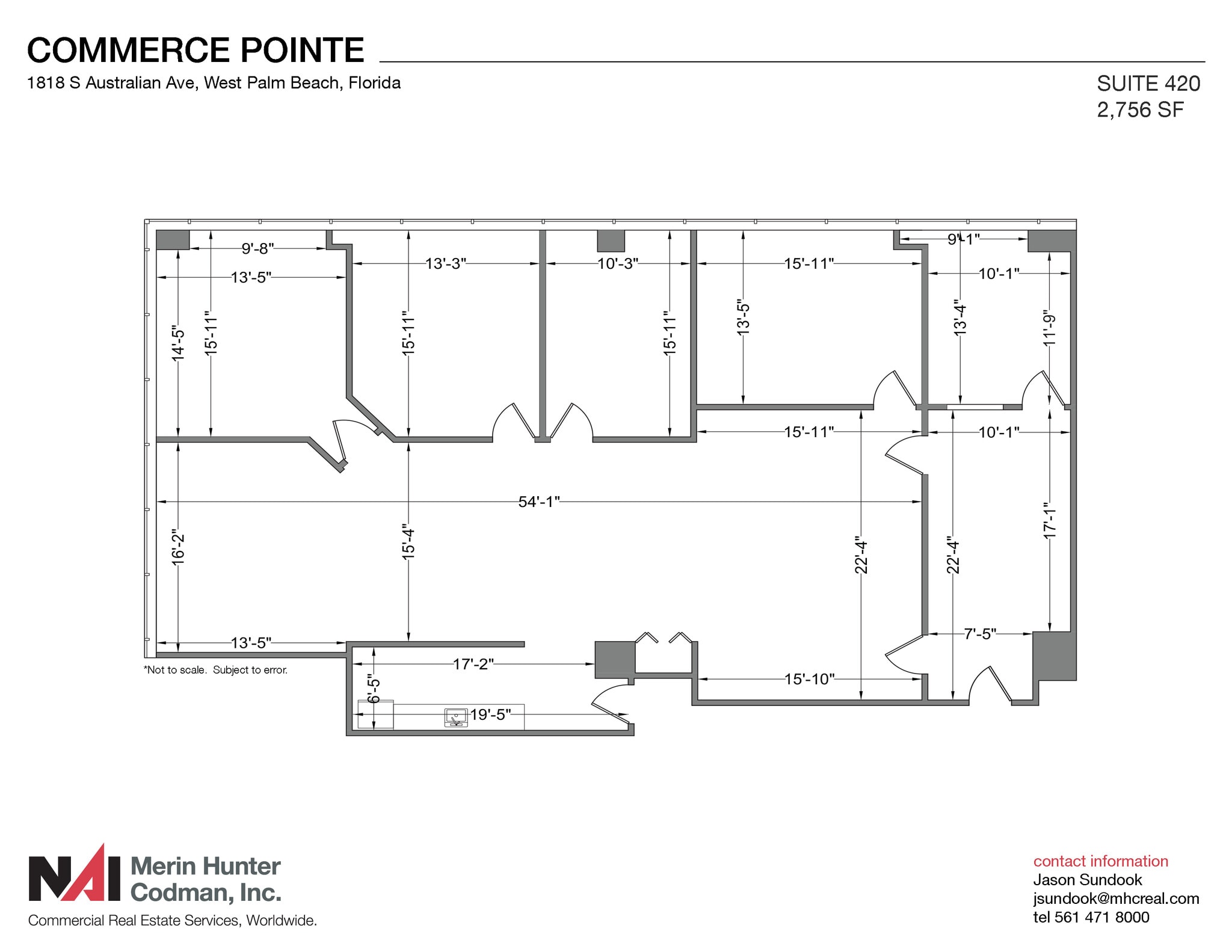 1818 S Australian Ave, West Palm Beach, FL à louer Plan d’étage– Image 1 sur 8