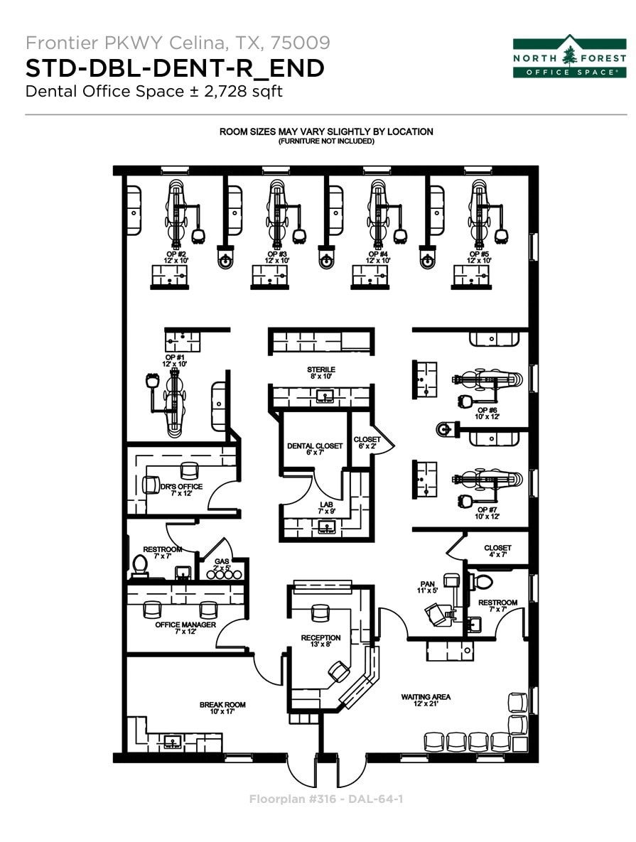 560 W Frontier Pky, Celina, TX à louer Plan d’étage– Image 1 sur 2