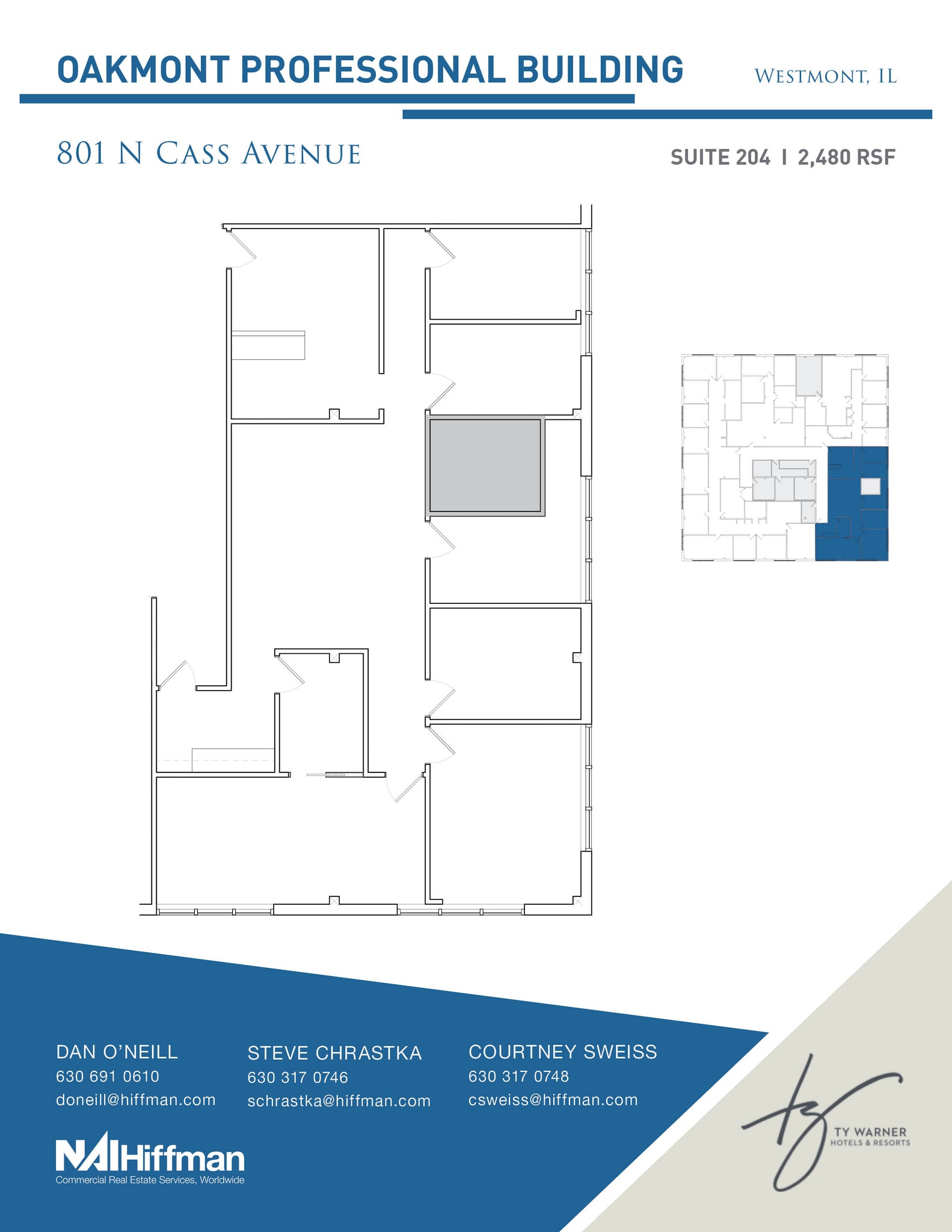 801 N Cass Ave, Westmont, IL à louer Plan d’étage– Image 1 sur 1