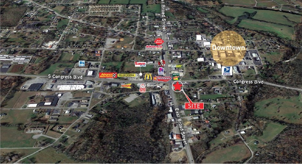 200 E Broad St, Smithville, TN à vendre - Aérien – Image 3 sur 4