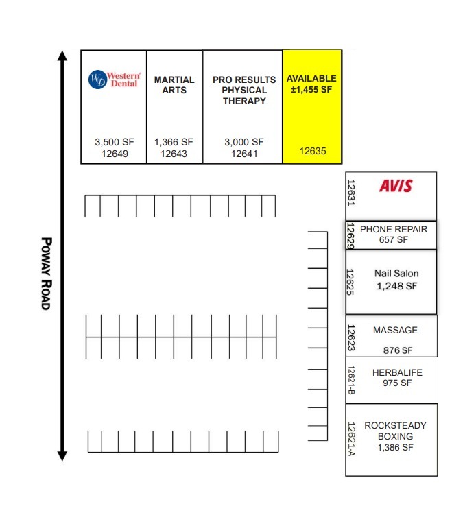 12621-12649 Poway Rd, Poway, CA à louer Plan de site– Image 1 sur 1