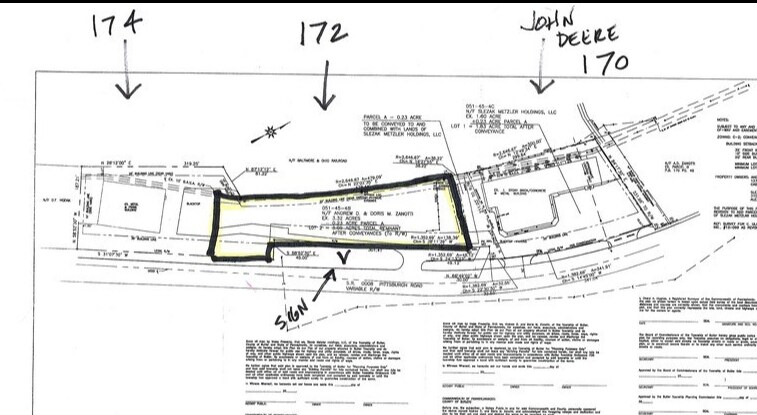 172 Pittsburgh Rd, Butler, PA à vendre Plan cadastral– Image 1 sur 2