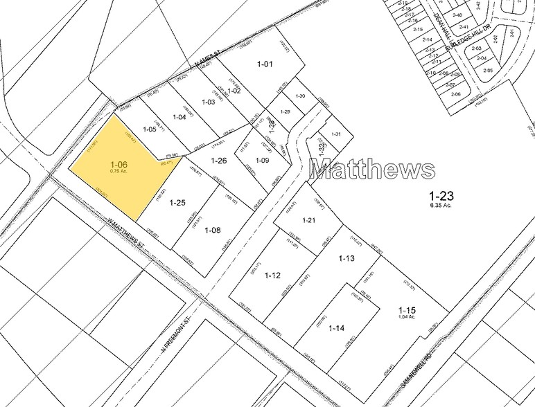 212 W Matthews St, Matthews, NC à louer - Plan cadastral – Image 2 sur 7