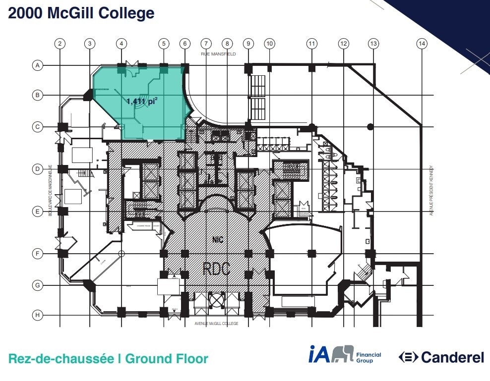 2000 Av McGill College, Montréal, QC à louer Plan d’étage– Image 1 sur 1