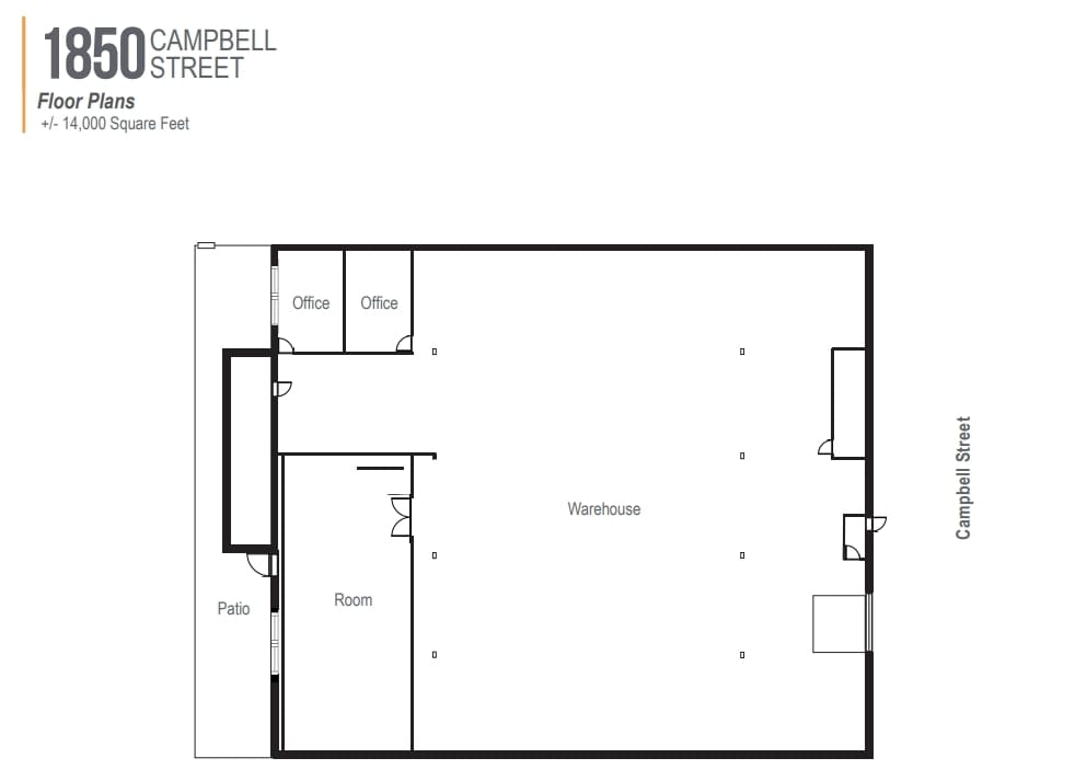 1850 Campbell St, Oakland, CA à louer Plan d’étage– Image 1 sur 1