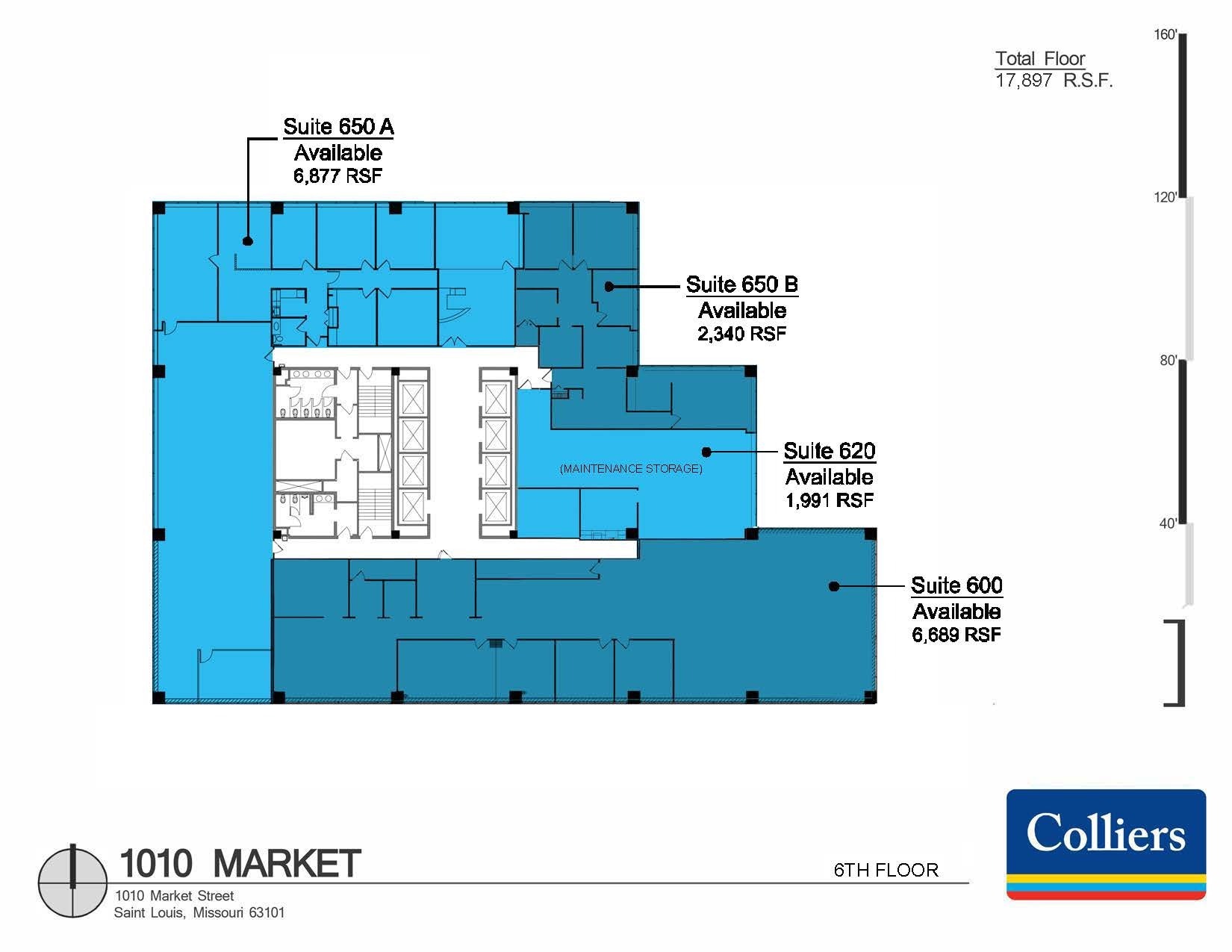 1010 Market St, Saint Louis, MO à louer Plan d’étage– Image 1 sur 1