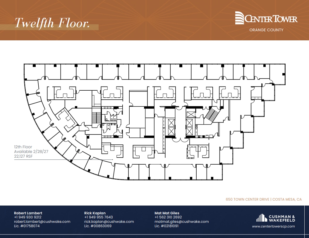 650 Town Center Dr, Costa Mesa, CA à louer Plan d’étage– Image 1 sur 1