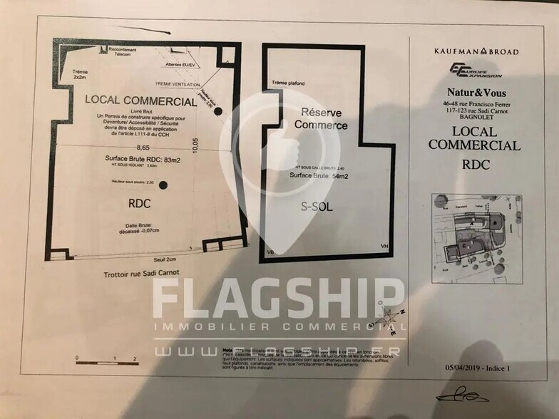 Local commercial dans Bagnolet à louer - Plan d’étage – Image 2 sur 2