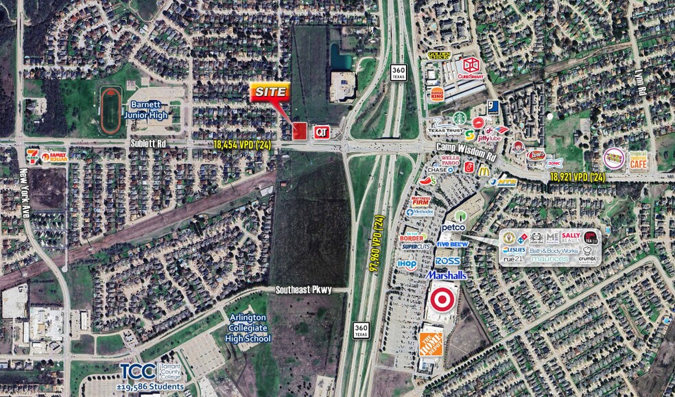 NWQ TX-360 & SUBLETT Rd, Arlington, TX à vendre - Aérien – Image 2 sur 5