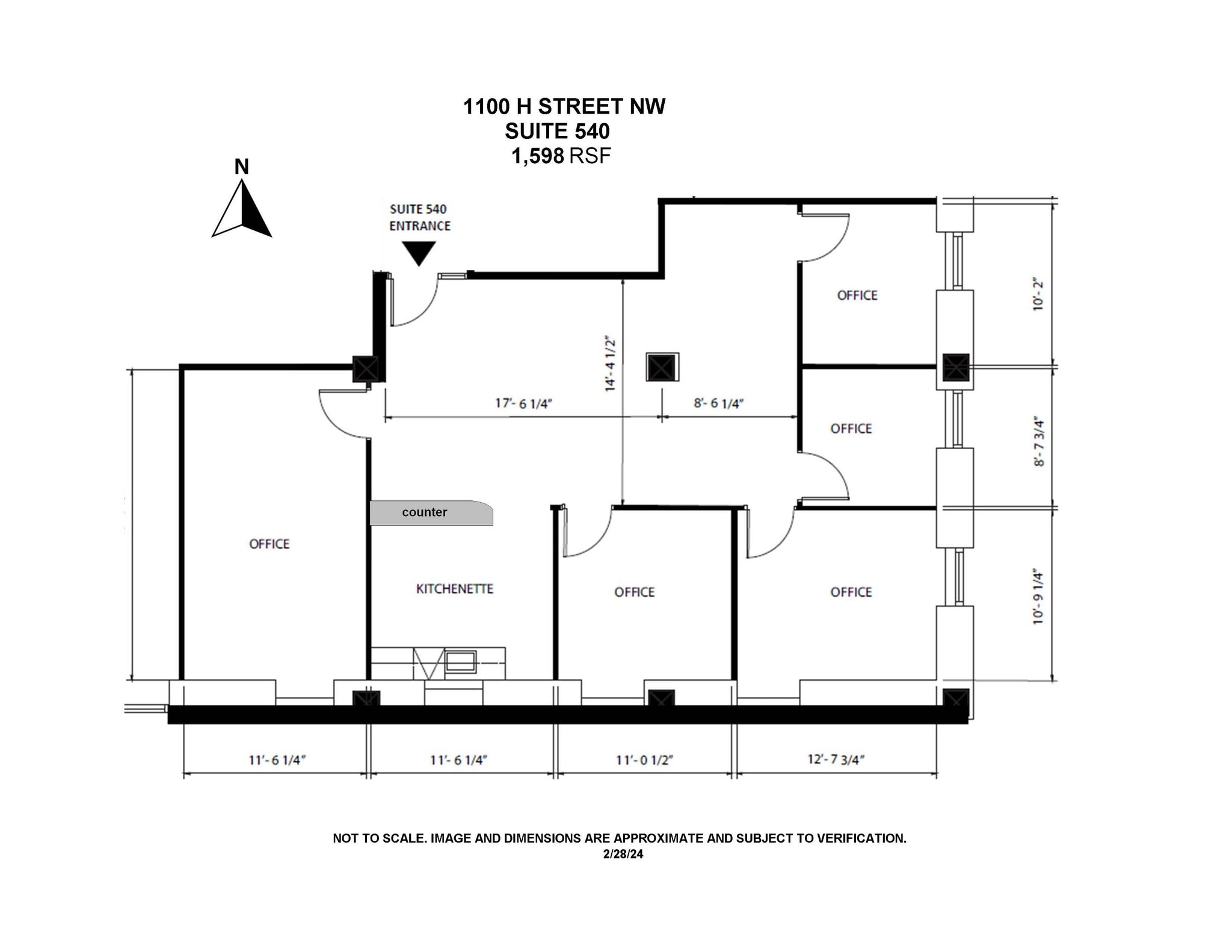 1100 H St NW, Washington, DC à louer Plan d’étage– Image 1 sur 6