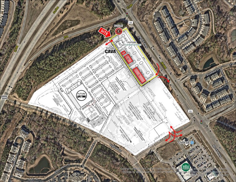 HWY 55 & Highcroft dr, Cary, NC à louer - Aérien – Image 3 sur 3