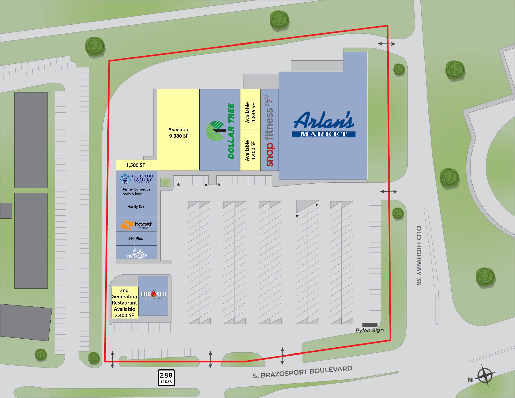 301-327 S Brazosport Blvd, Freeport, TX à louer Plan de site– Image 1 sur 1