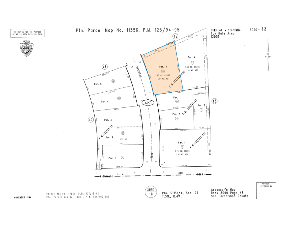 0 Hesperia Rd, Victorville, CA à louer Plan cadastral– Image 1 sur 2
