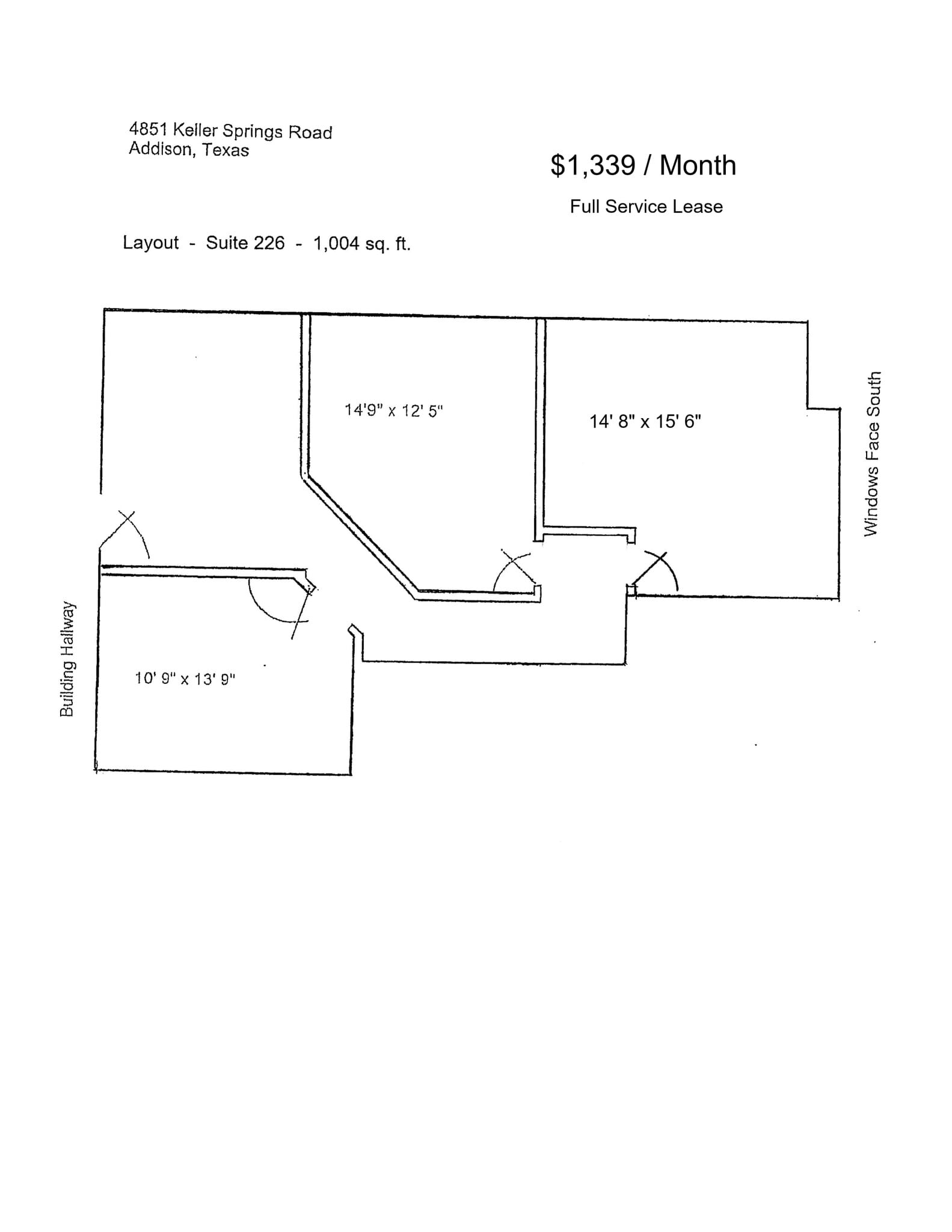 4851 Keller Springs Rd, Addison, TX à louer Plan d’étage– Image 1 sur 1