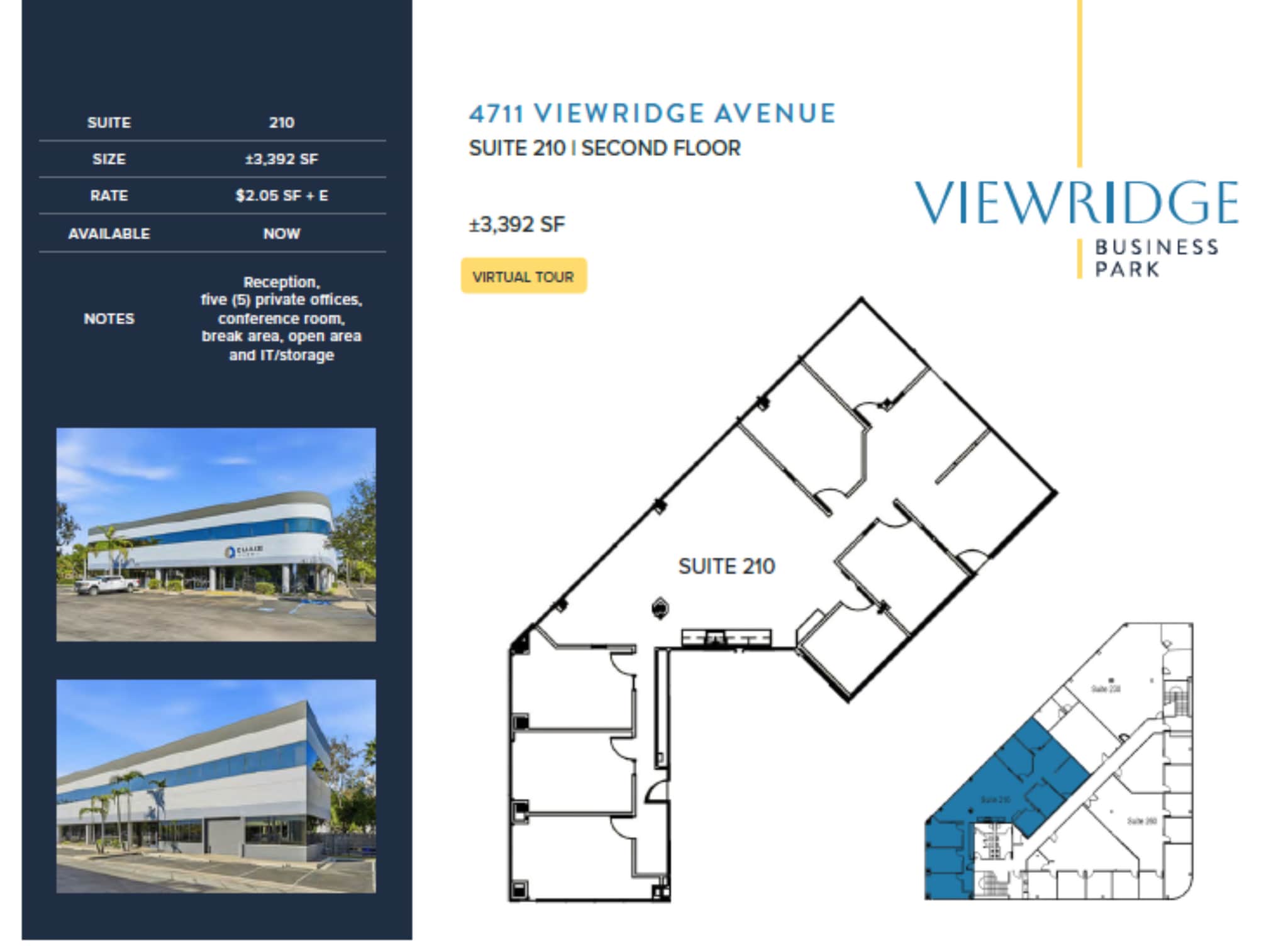 4711 Viewridge Ave, San Diego, CA à louer Plan d’étage– Image 1 sur 1