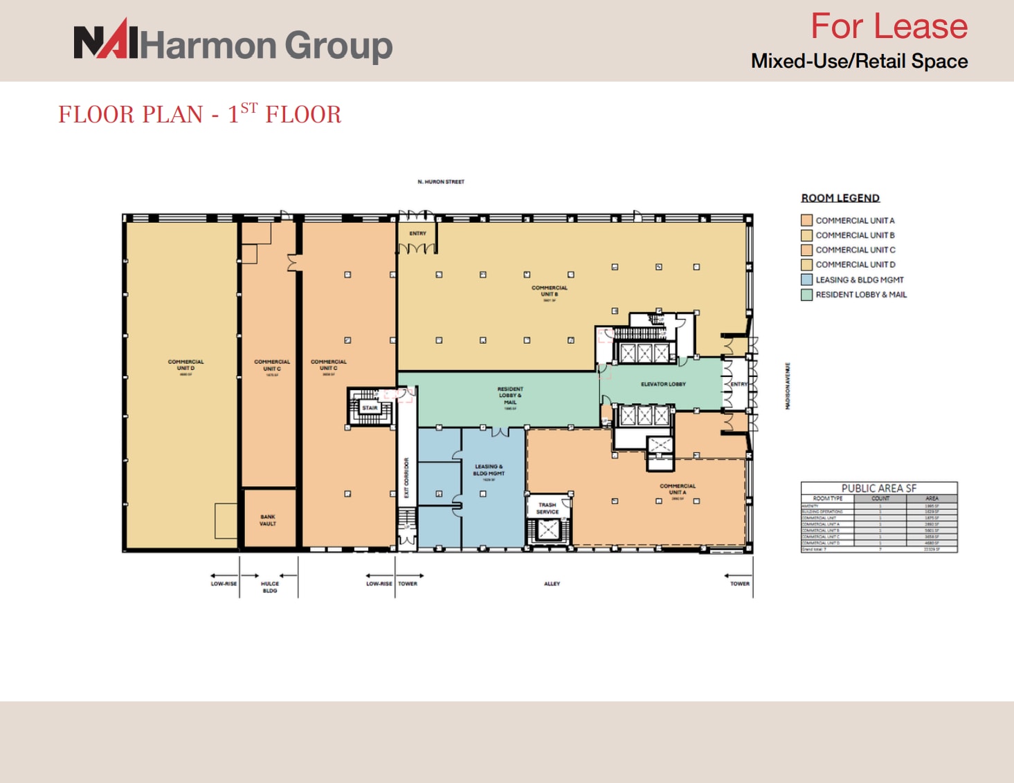 608 Madison Ave, Toledo, OH à louer Plan d’étage– Image 1 sur 1