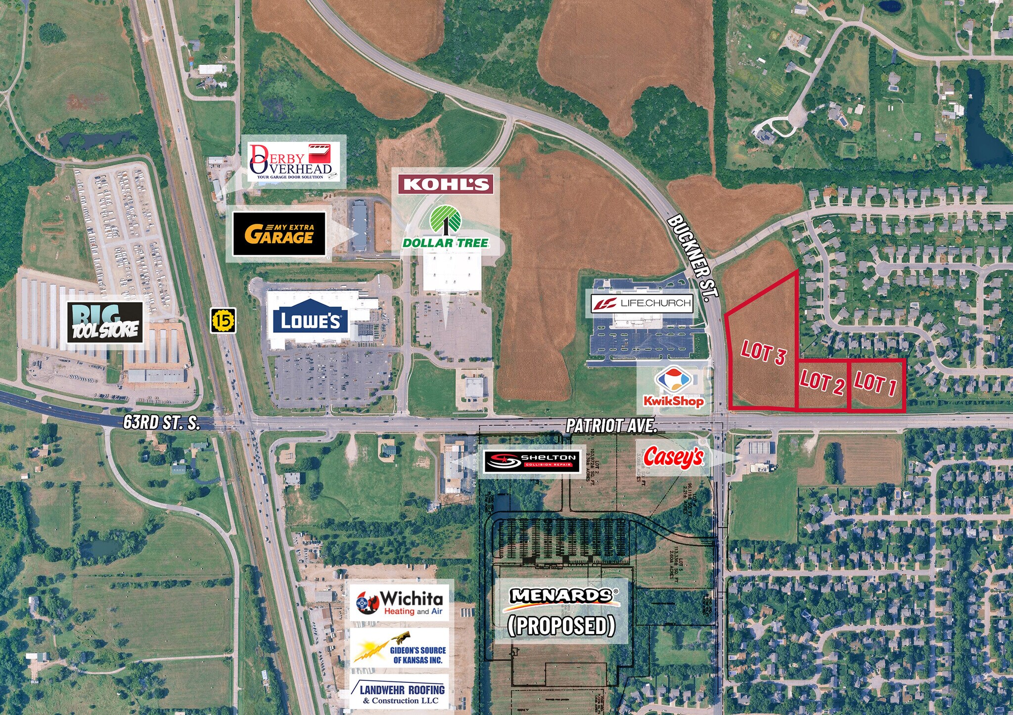 NE C Buckner & Patriot, Derby, KS à vendre Aérien– Image 1 sur 4