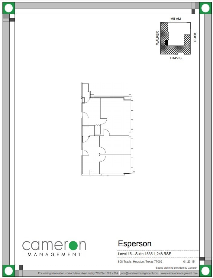 808 Travis St, Houston, TX à louer Plan d’étage– Image 1 sur 1