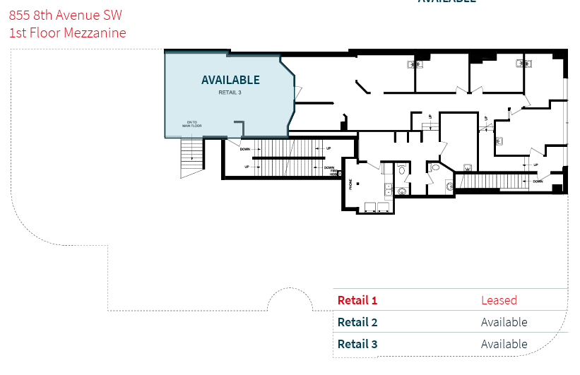 855 8th Ave SW, Calgary, AB à louer Plan d’étage– Image 1 sur 1