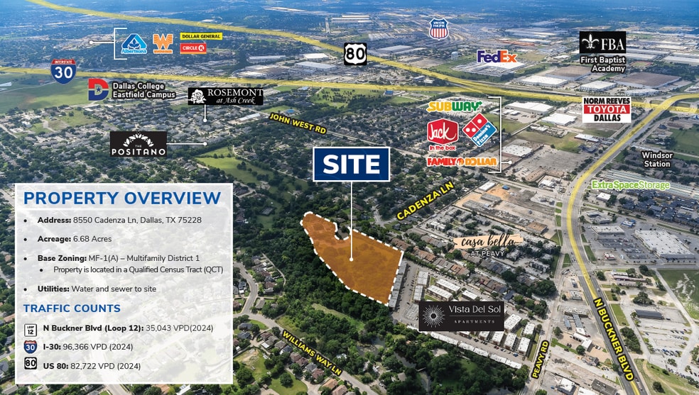 8550 Cadenza Ln, Dallas, TX à vendre - Aérien – Image 3 sur 3
