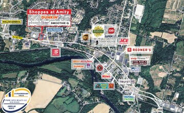 955 Benjamin Franklin Hwy, Douglassville, PA - VUE AÉRIENNE  vue de carte