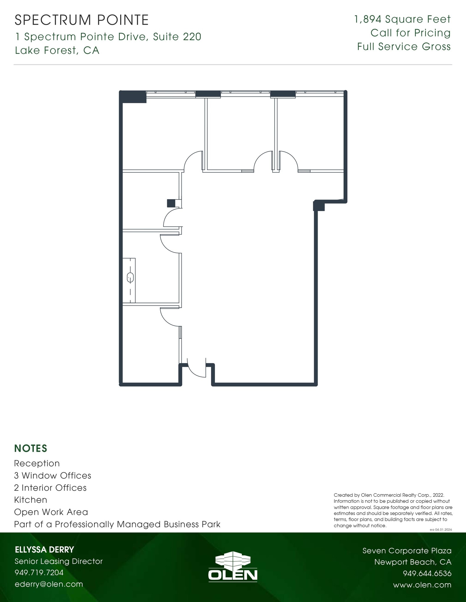 1 Spectrum Pointe Dr, Lake Forest, CA à louer Plan d’étage– Image 1 sur 1