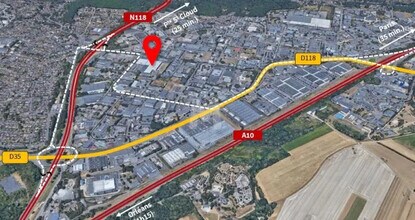 Les Ulis, ESS - Vue aérienne vue de carte