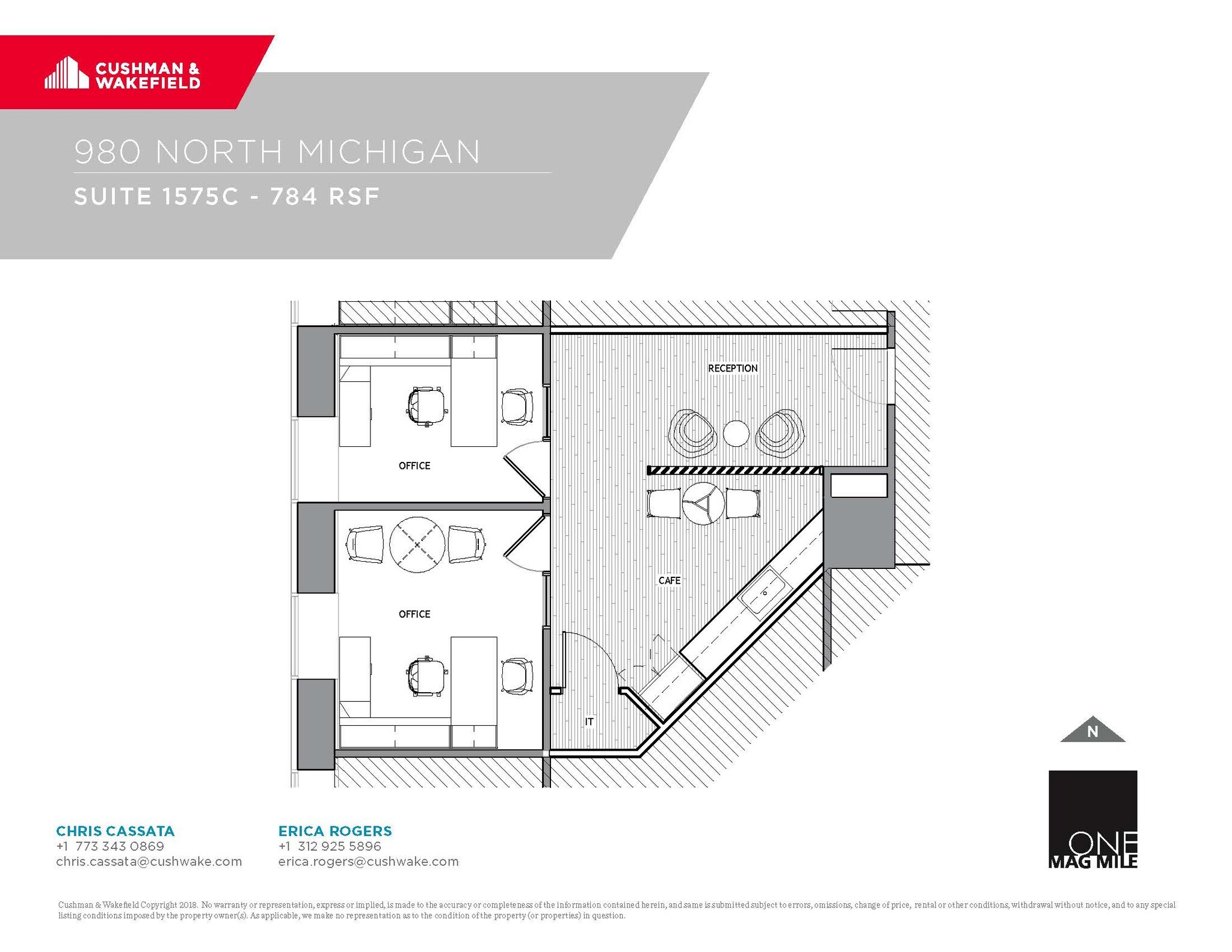980 N Michigan Ave, Chicago, IL à louer Plan d’étage– Image 1 sur 1