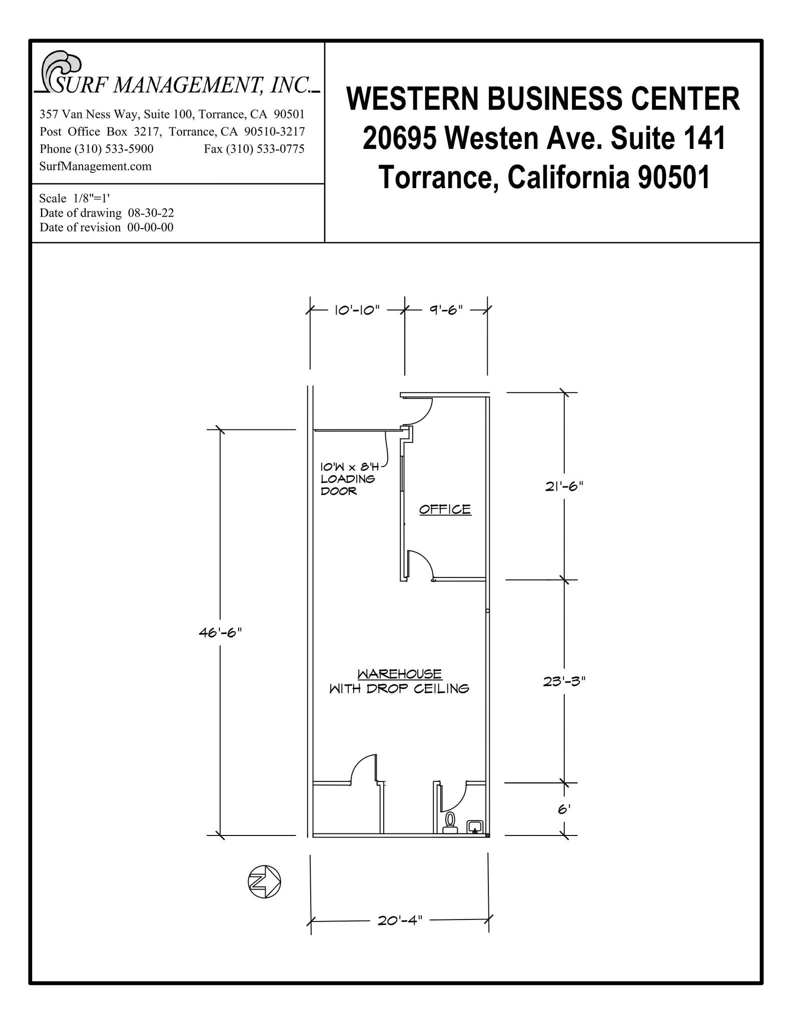 20695 S Western Ave, Torrance, CA à louer Plan d’étage– Image 1 sur 1
