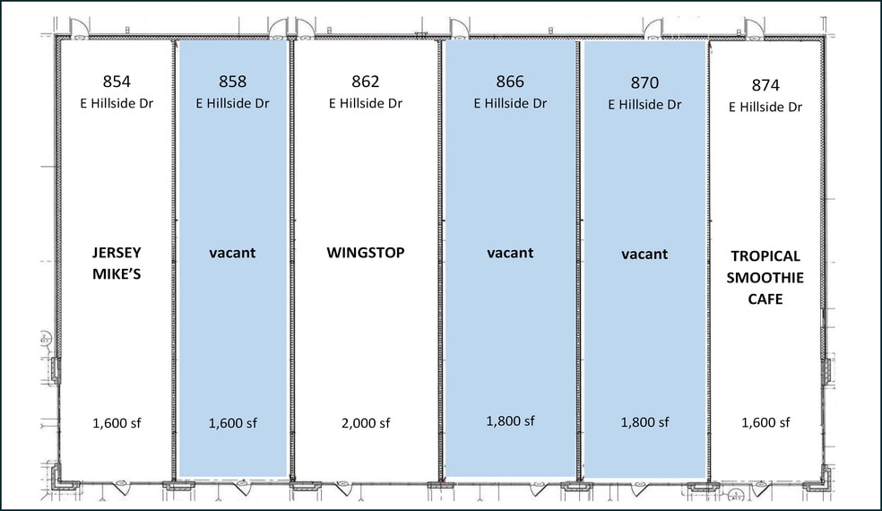 854-874 E Hillside Dr, Broken Arrow, OK à louer - Plan de site – Image 2 sur 3