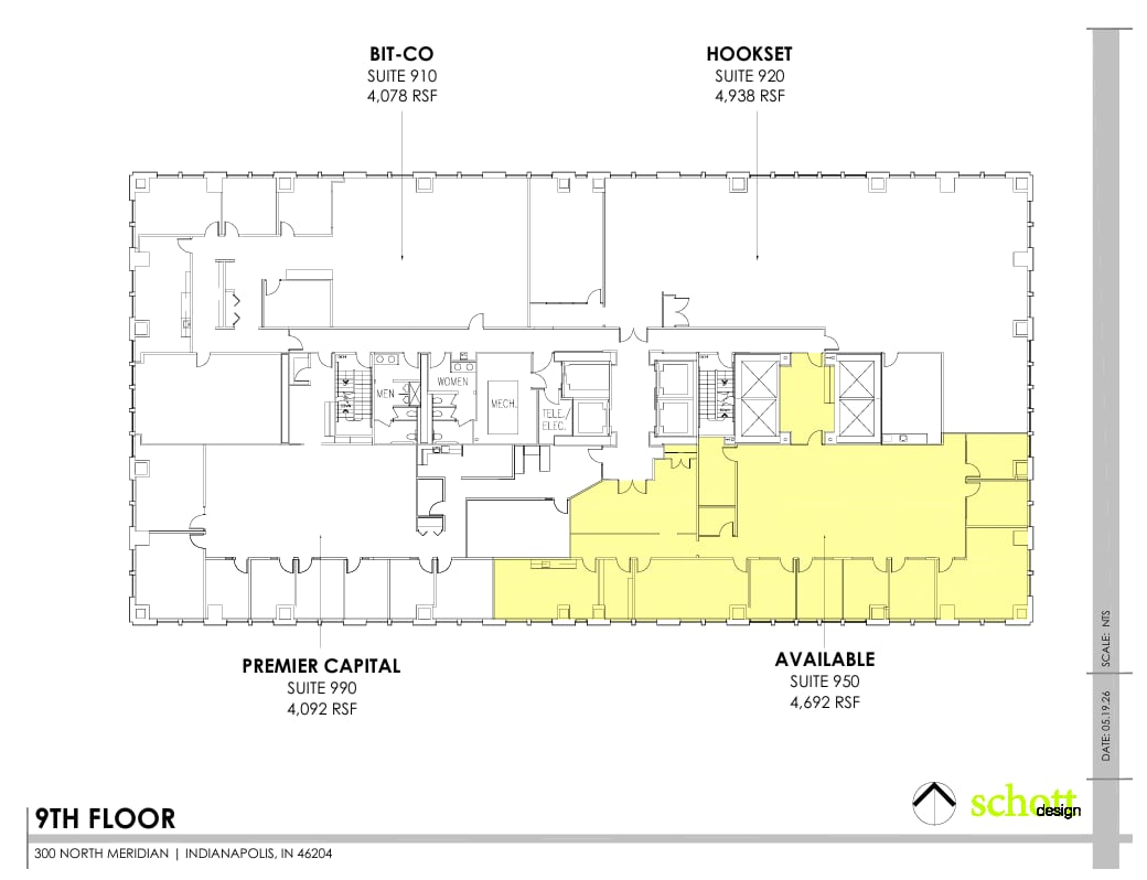 300 N Meridian St, Indianapolis, IN à louer Plan d’étage– Image 1 sur 1