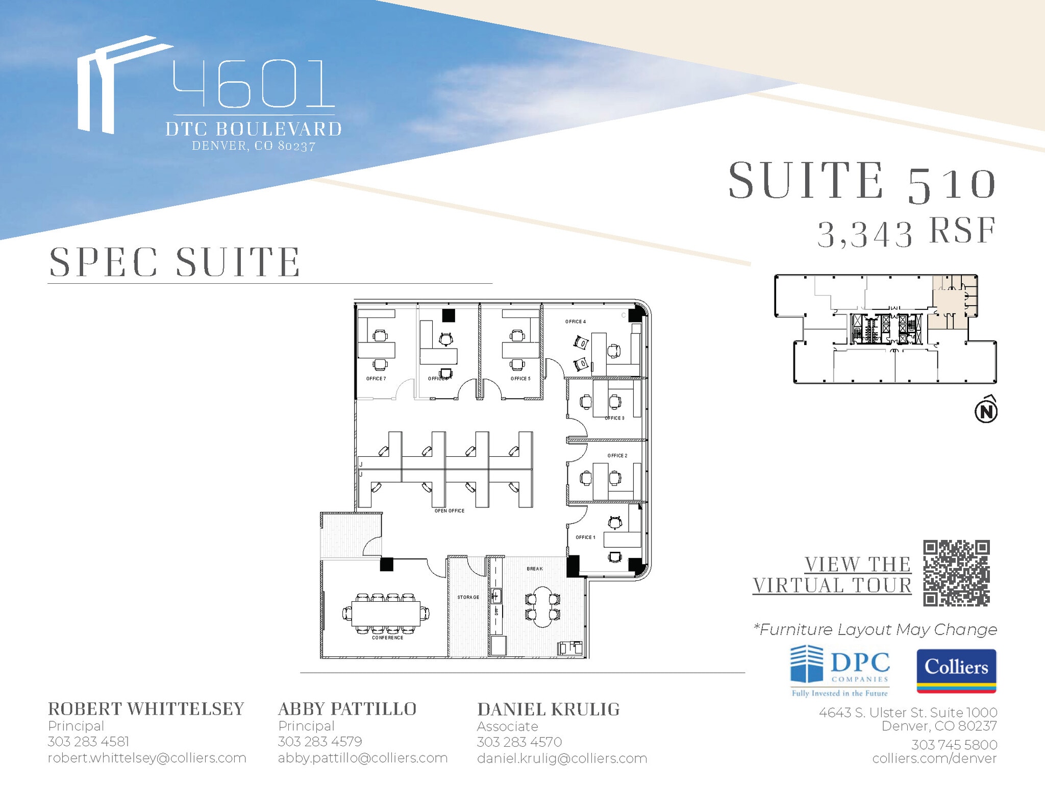 4601 Dtc Blvd, Denver, CO à louer Plan d’étage– Image 1 sur 1