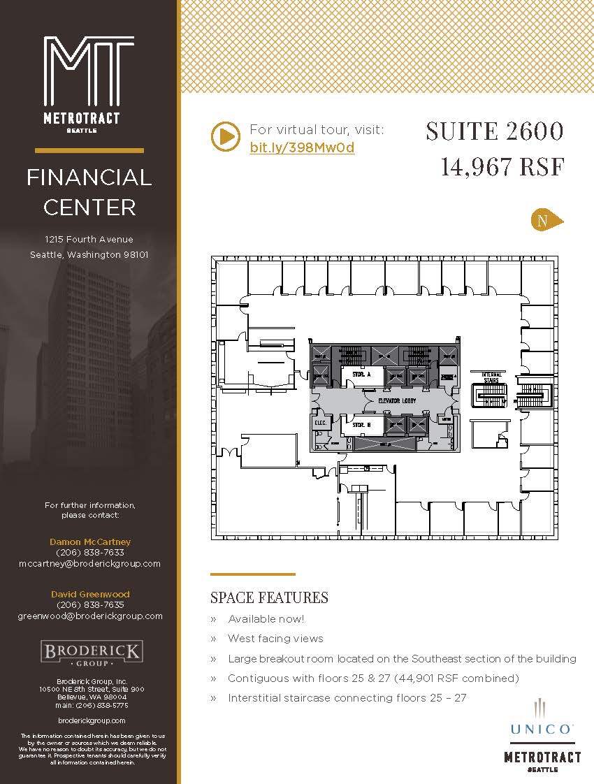 1215 4th Ave, Seattle, WA à louer Plan d’étage– Image 1 sur 1