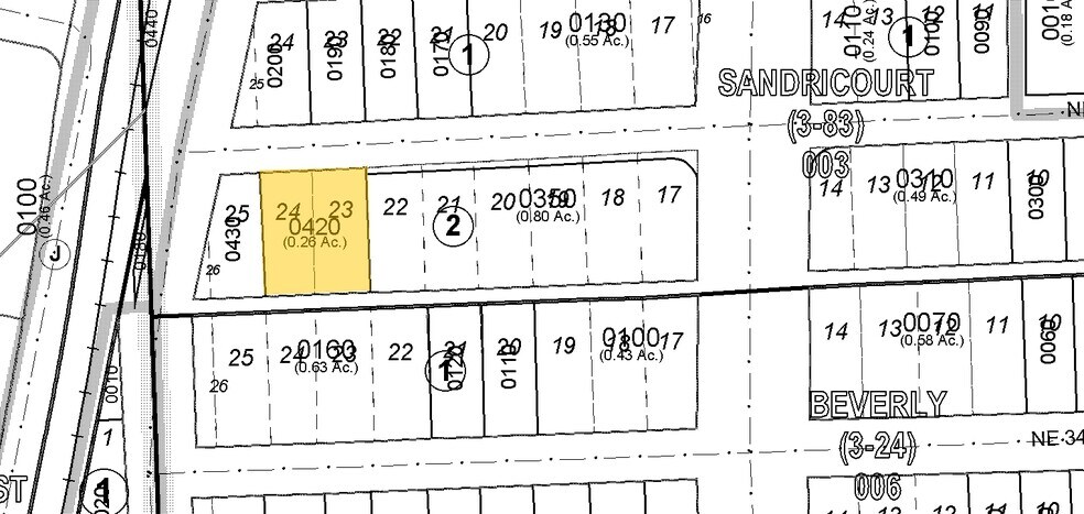 222 NE 35th Ter, Miami, FL à vendre - Plan cadastral – Image 1 sur 1