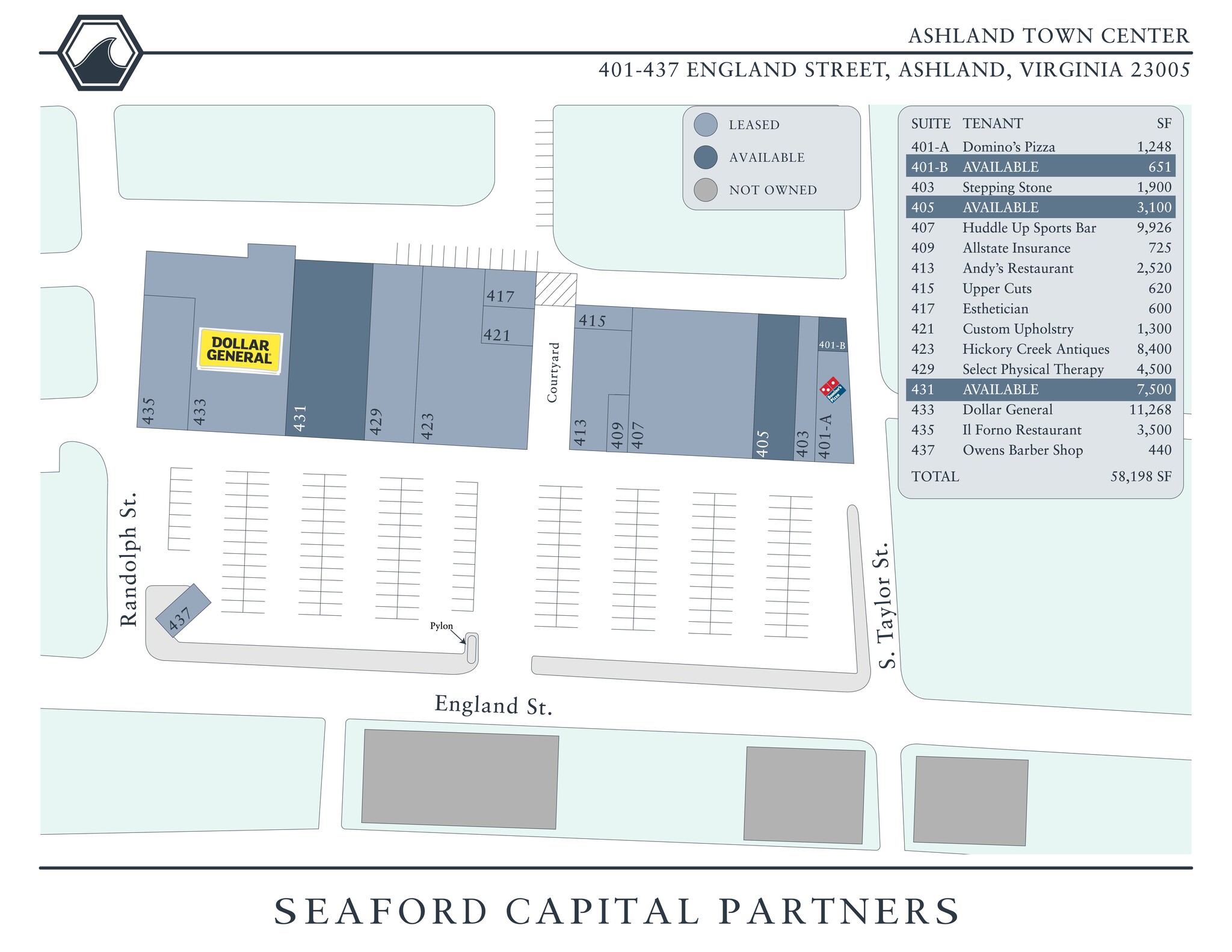 401-435 England St, Ashland, VA à louer Plan de site– Image 1 sur 1