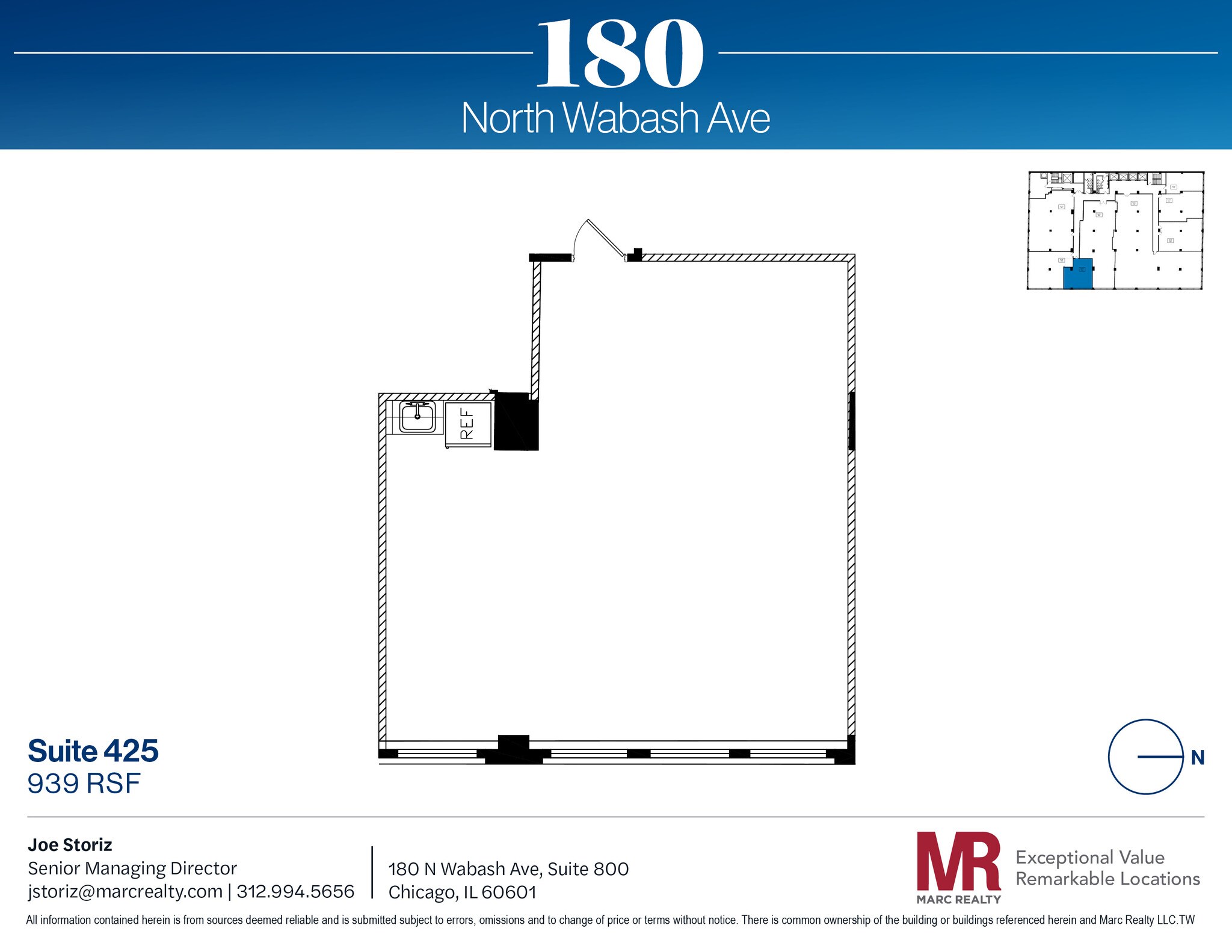 180 N Wabash Ave, Chicago, IL à louer Plan d’étage– Image 1 sur 4