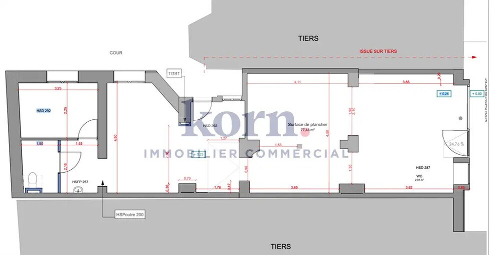 Local commercial dans Paris à louer - Plan d’étage – Image 2 sur 2