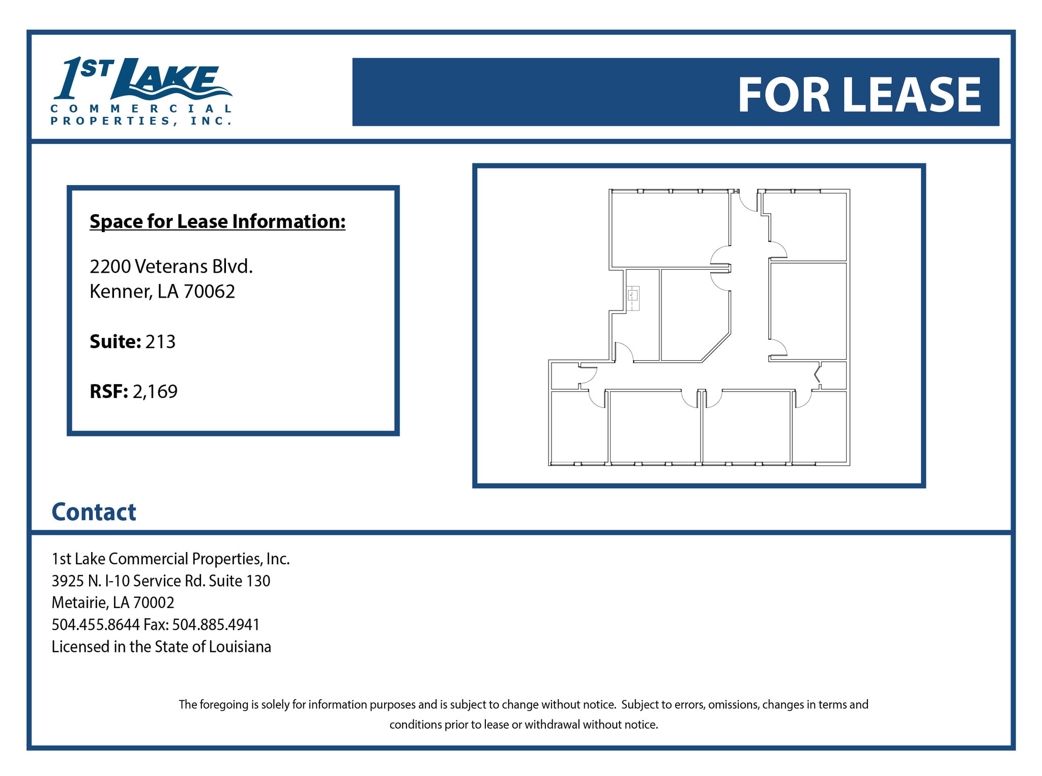 2200 Veterans Memorial Blvd, Kenner, LA à louer Plan d’étage– Image 1 sur 1