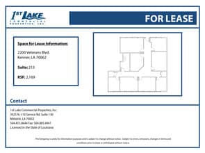 2200 Veterans Memorial Blvd, Kenner, LA à louer Plan d’étage– Image 1 sur 1